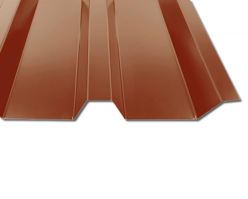 Dachbleche gesucht? Gefunden! Nutzen unser in RAL8004 Ziegelrot gefertigtes Trapezblech TP35. Es hat eine Deckbreite von 1035 mm und eine Profilhohe von 35 mm. Damit ist es stabil uns widerstandsfähig. Gleich ab damit in den Warenkorb. Wir liefern es dann